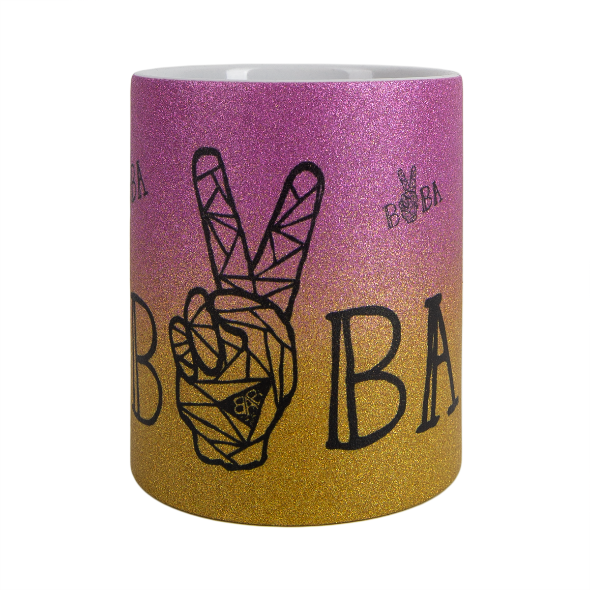 Coffee Cup "Peace" Gold Pink