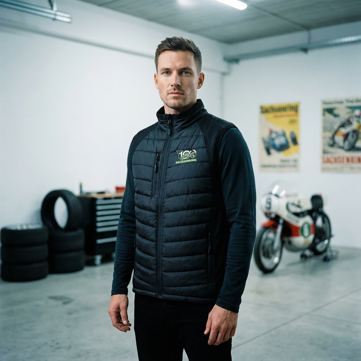 100 Jahre Sachsenring Logo Unisex Hybrid Weste