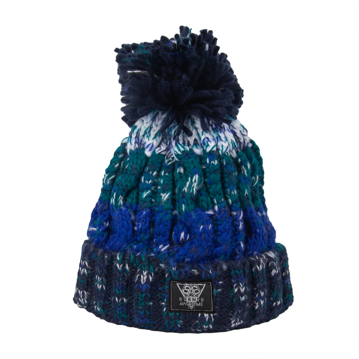 Corkskrew Bobble Beanie "Alpine Blues"