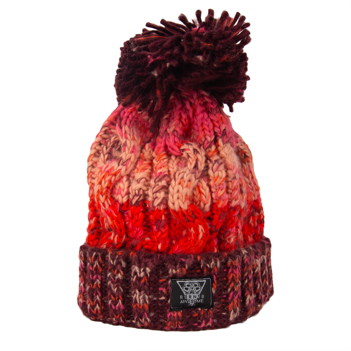 Corkskrew Bobble Beanie "Cherry Sherbet"