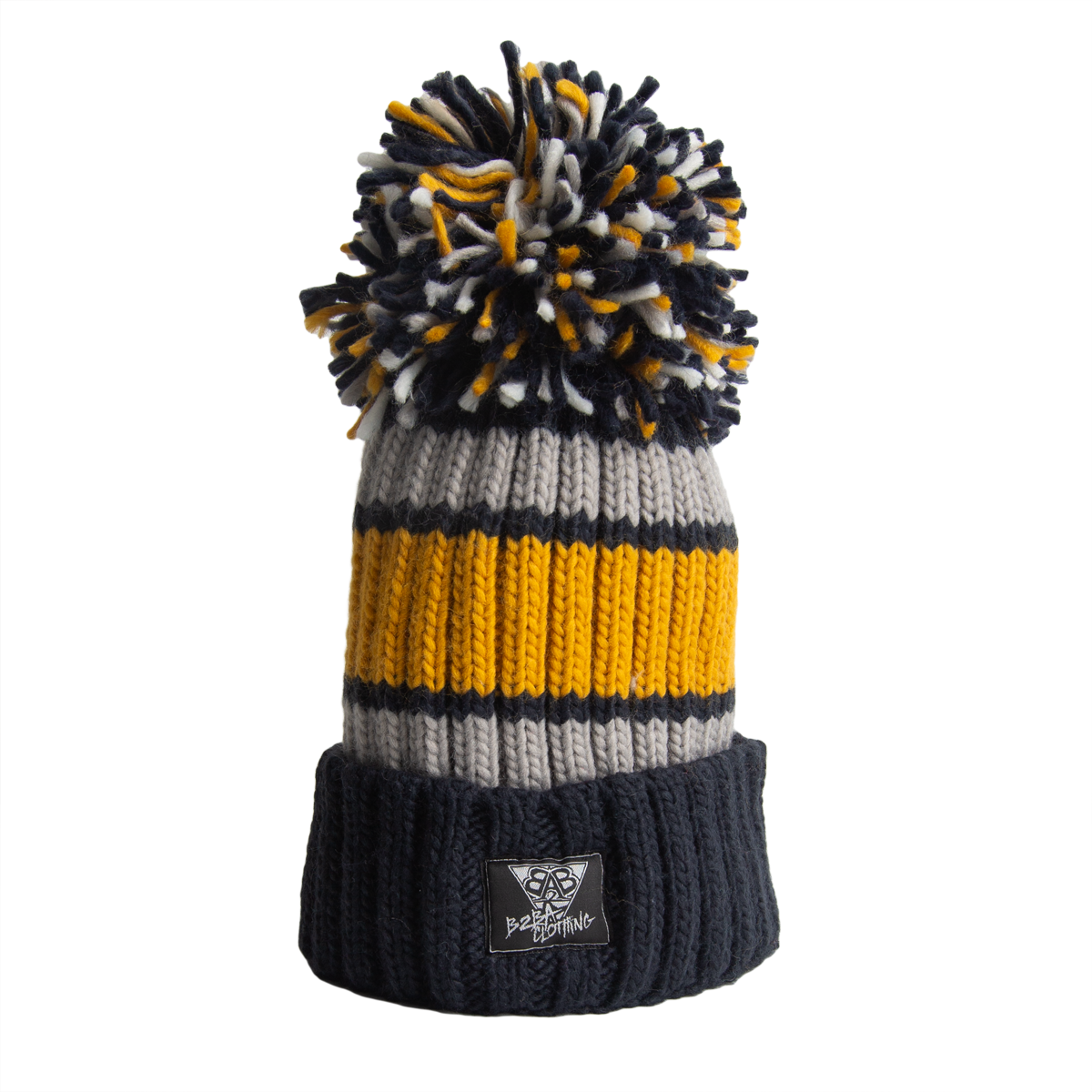 Knitted Bobble Beanie "Dijon Blue"