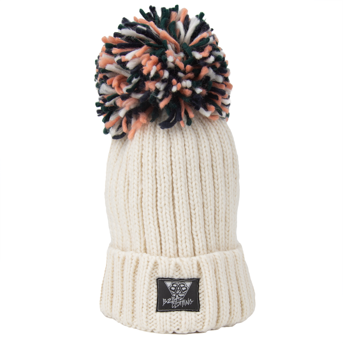 Knitted Bobble Beanie "White"