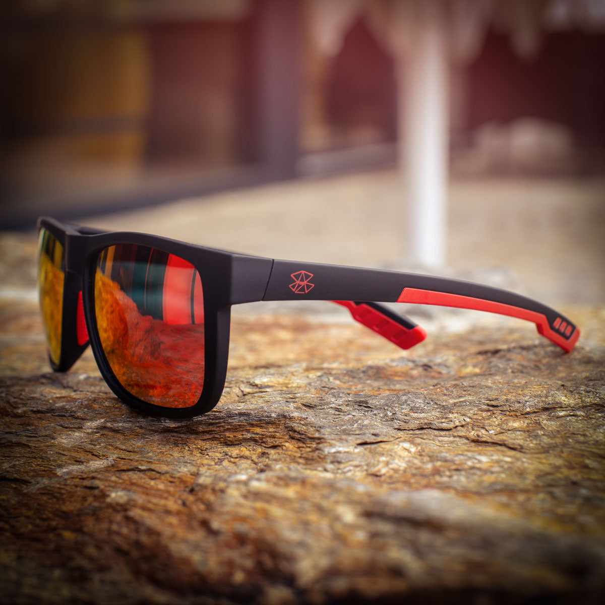 B2BA Sunglasses Mirror Schwarz-Rot - B2BA Clothing