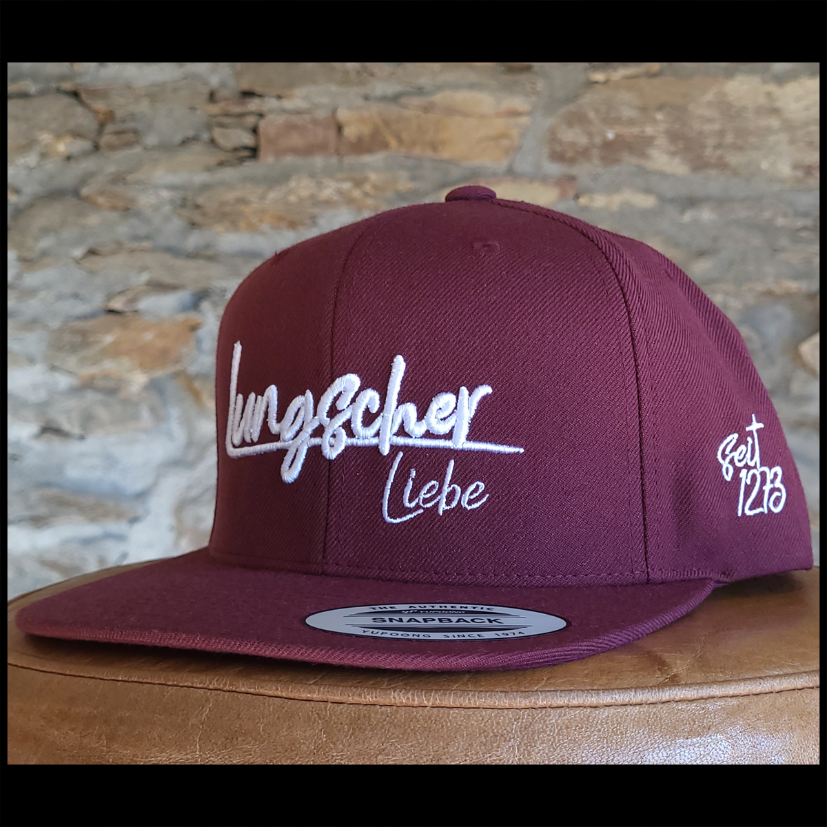 Lungscher Liebe Snapback Cap Bordeaux - B2BA Clothing red / Erwachsene