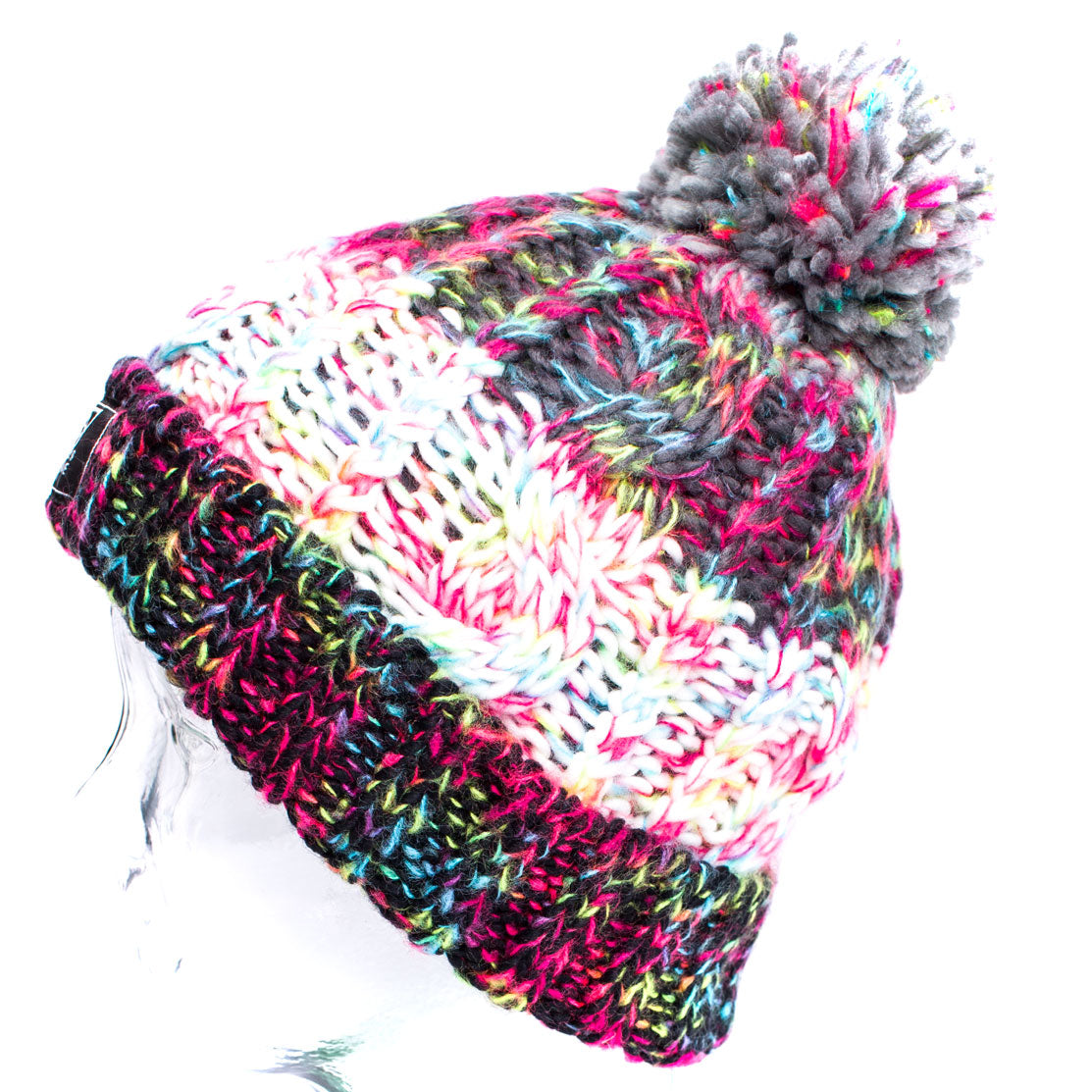 Knitted Bobble Beanie "Candy Crush" - B2BA Clothing