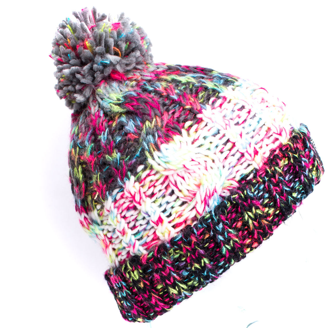 Knitted Bobble Beanie "Candy Crush" - B2BA Clothing
