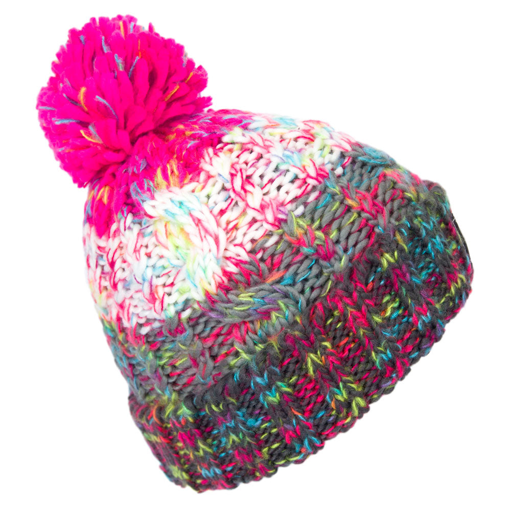 Knitted Bobble Beanie "Pink Vulcano" - B2BA Clothing