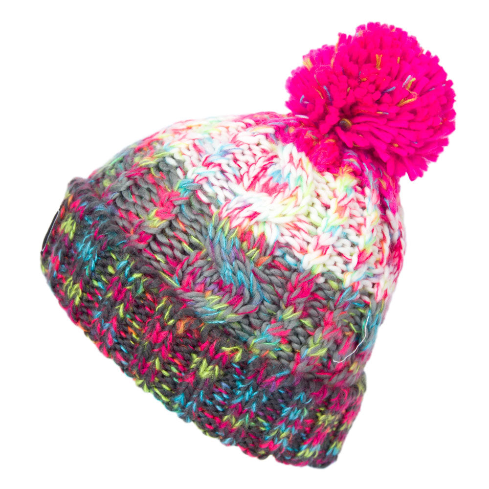 Knitted Bobble Beanie "Pink Vulcano" - B2BA Clothing