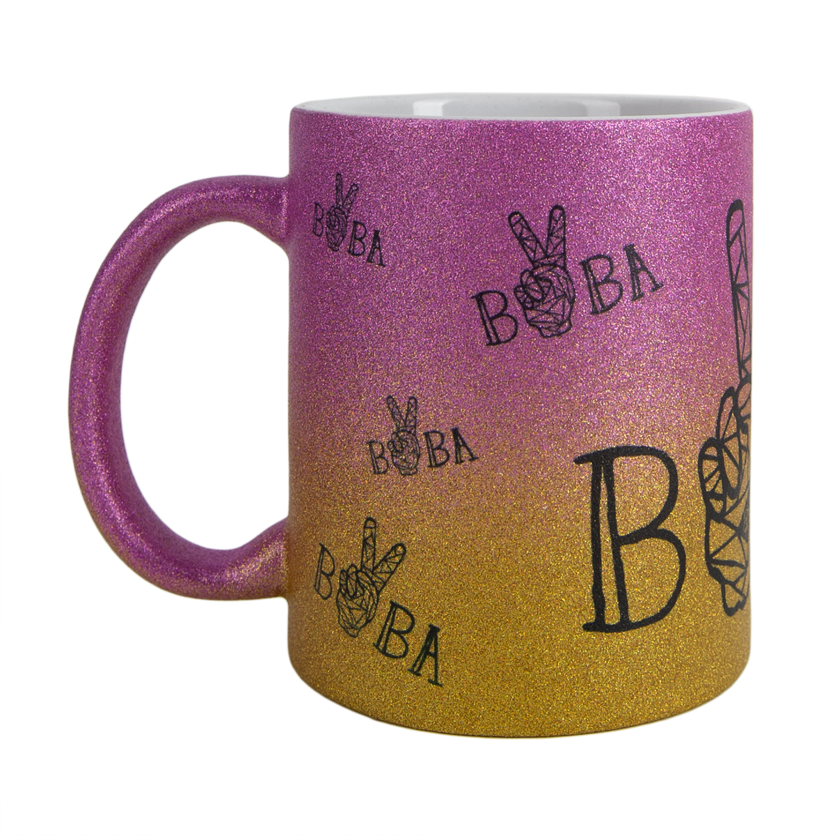 Coffee Cup "Peace" Gold Pink