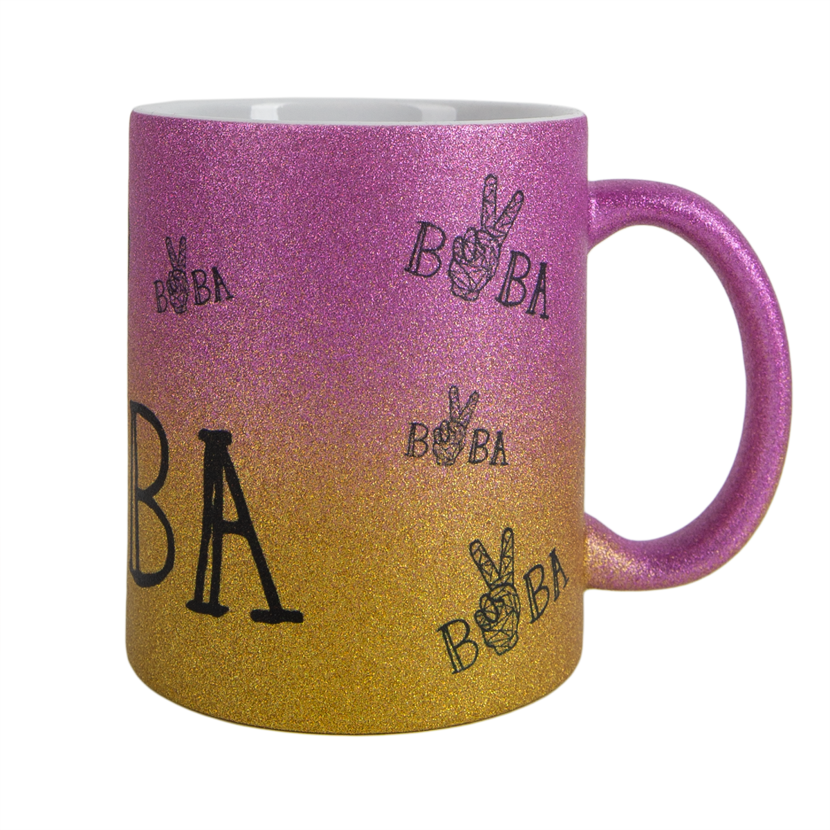 Coffee Cup "Peace" Gold Pink