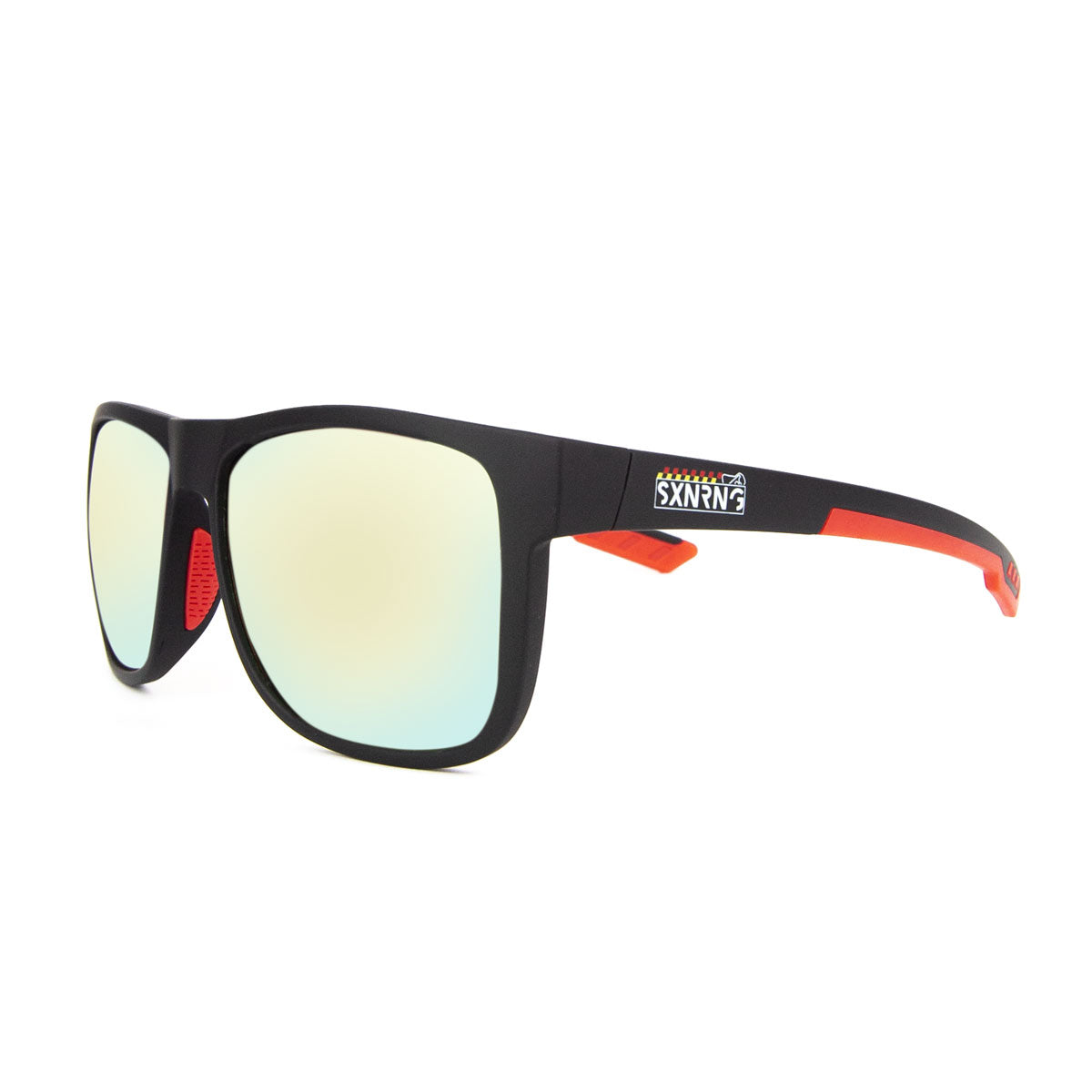 B2BA Sunglasses SXNRNG Gold Mirror Lens Schwarz-Rot - B2BA Clothing