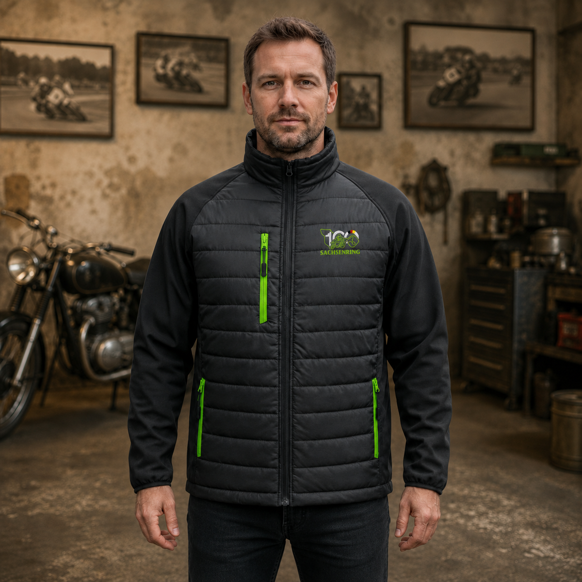 100 Jahre Sachsenring Logo Unisex Hybrid Jacke