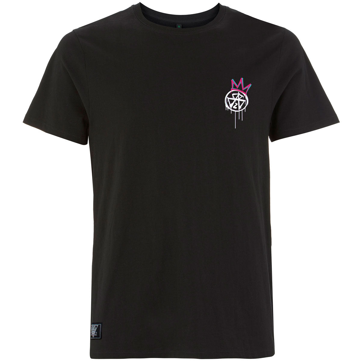 AWESOMANIAC 26 Herren T-Shirt Schwarz – Frontansicht mit kleinem Logo