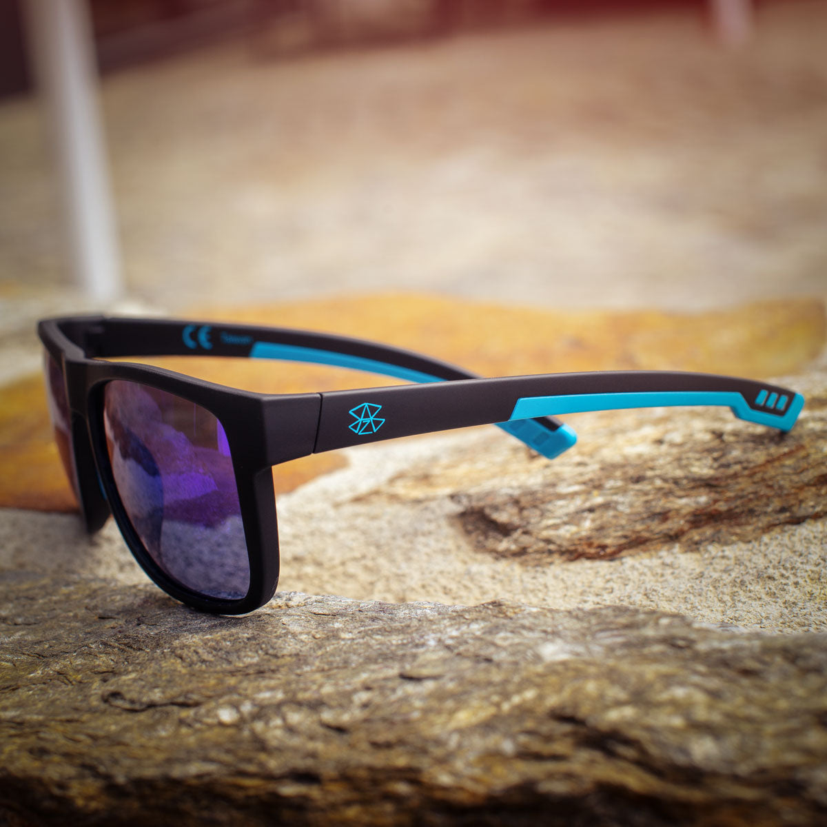 B2BA Sunglasses Mirror Schwarz-Blau - B2BA Clothing