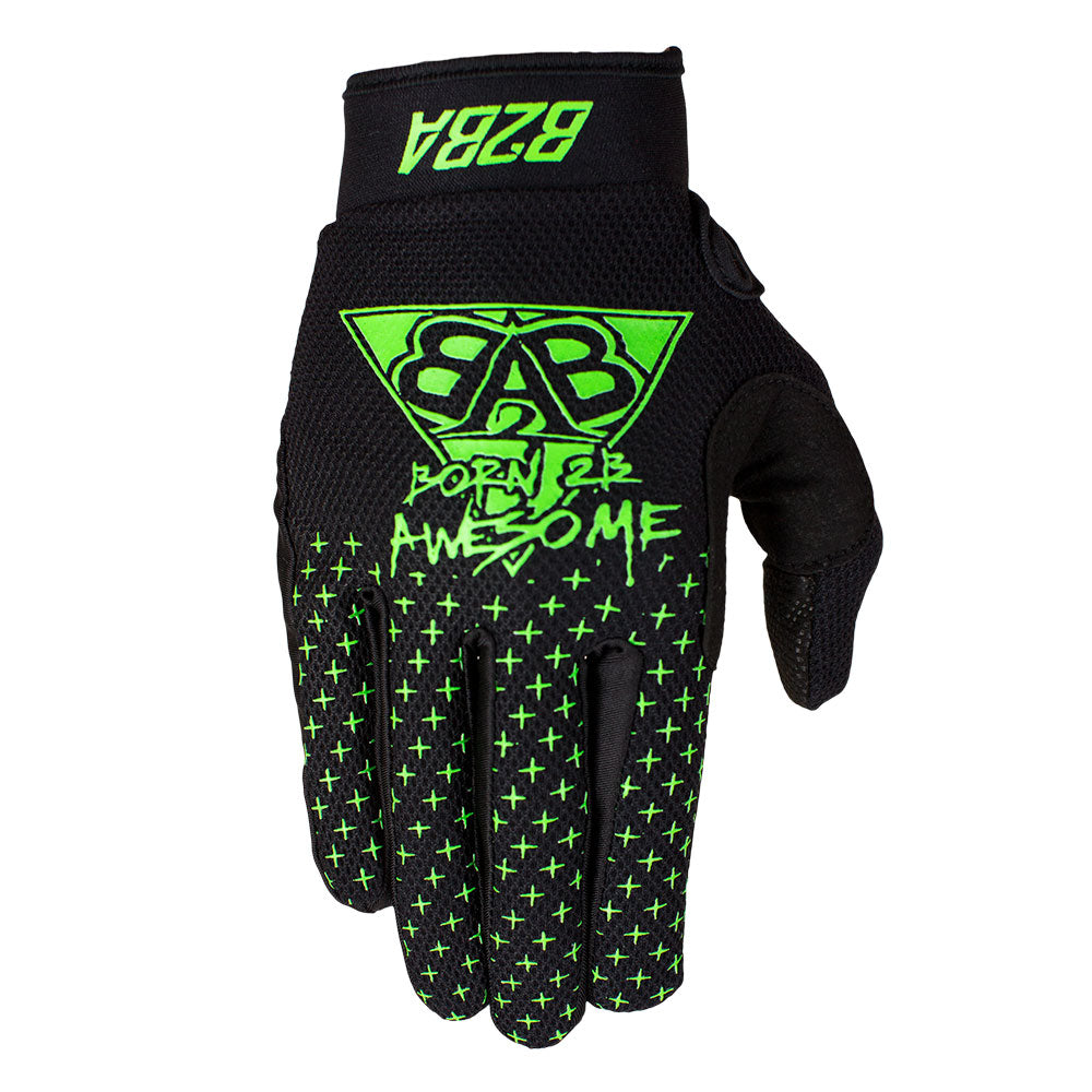Stars Race Glove Schwarz Grün B2BA - B2BA Clothing
