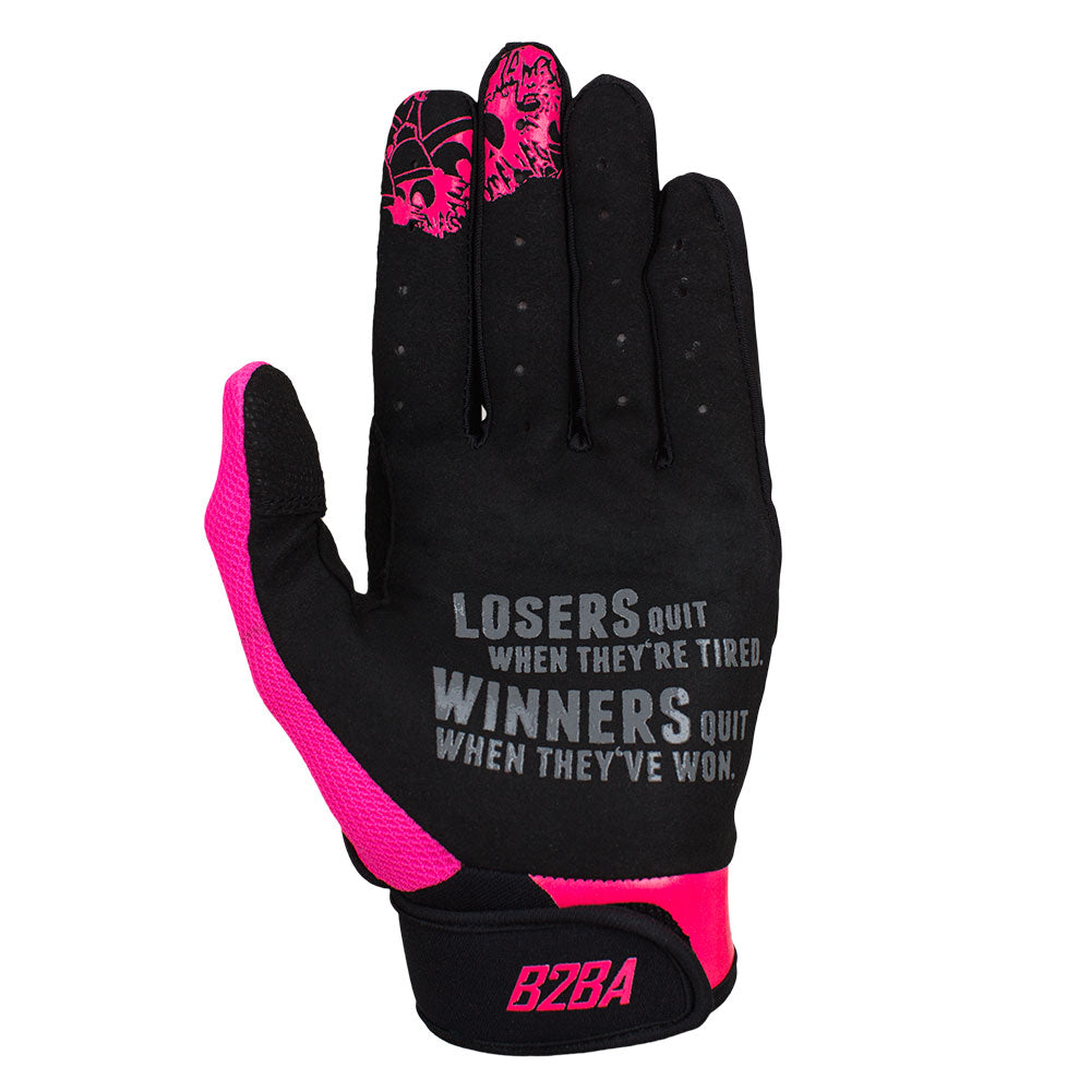 Stripes Race Glove Neon Pink B2BA - B2BA Clothing