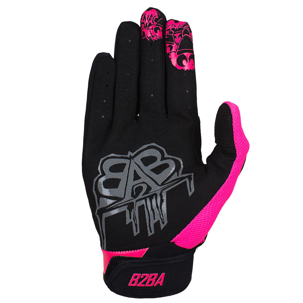 Stripes Race Glove Neon Pink B2BA - B2BA Clothing