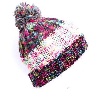 Knitted Bobble Beanie "Candy Crush" - B2BA Clothing