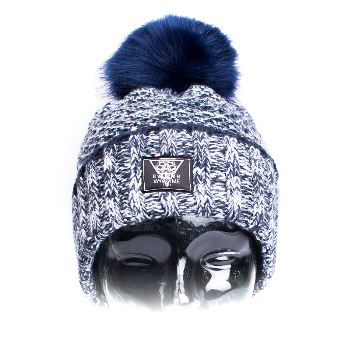 Knitted Bobble Beanie Fur - B2BA Clothing