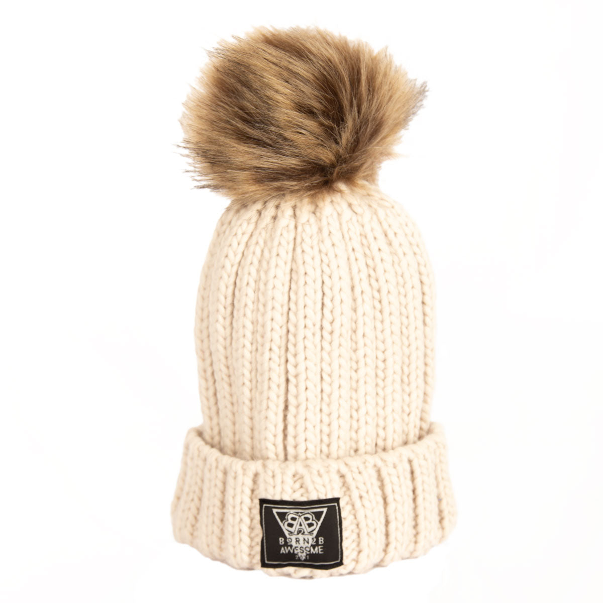 KIDS Knitted Bobble Beanie "Awesome Man" - B2BA Clothing