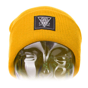 KIDS Daily Beanie "Awesome Man" Yellow - B2BA Clothing