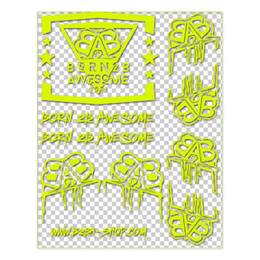Aufkleber Plottpack 30cm x 23,5cm - B2BA Clothing yellow