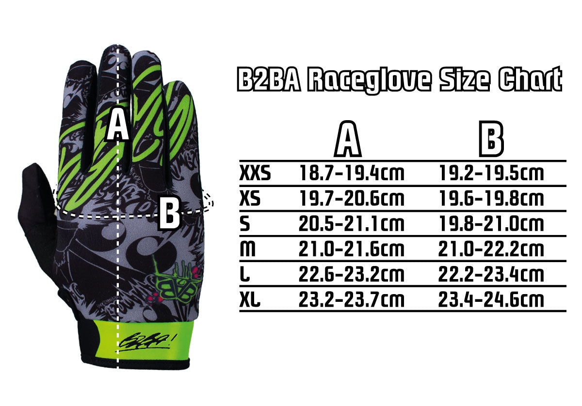 Stars Race Glove Schwarz Grün B2BA - B2BA Clothing