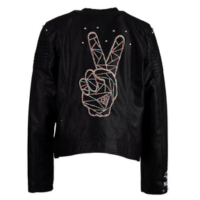 Peace Girlie Lederjacke - B2BA Clothing